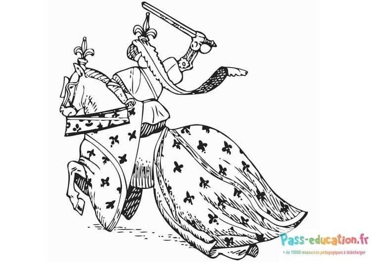 Coloriage Chevalier en action à imprimer et colorier