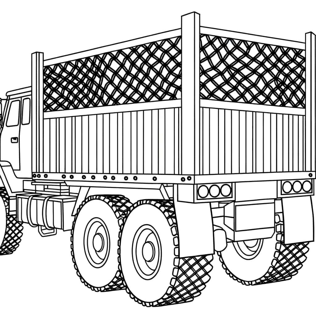 Coloriage Camion Militaire à imprimer et colorier