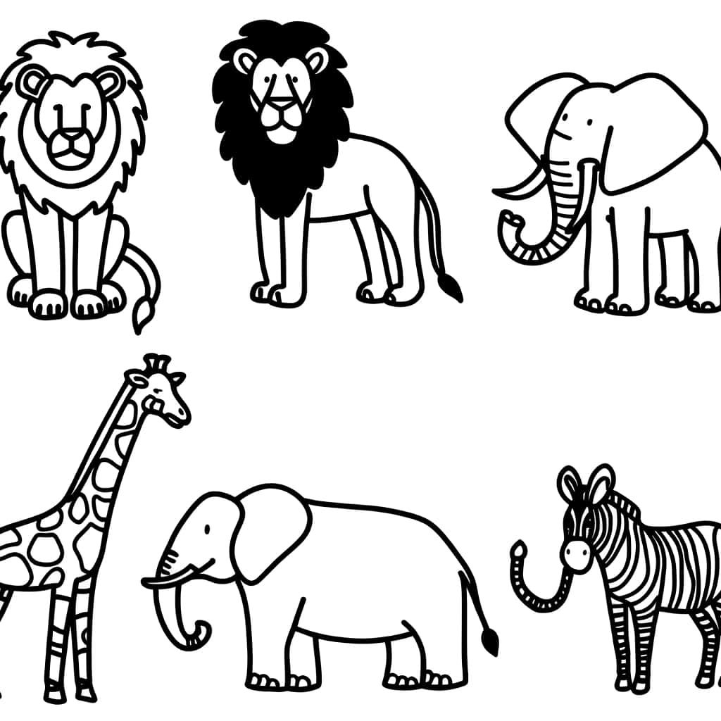 Coloriage Animaux du zoo à imprimer et colorier