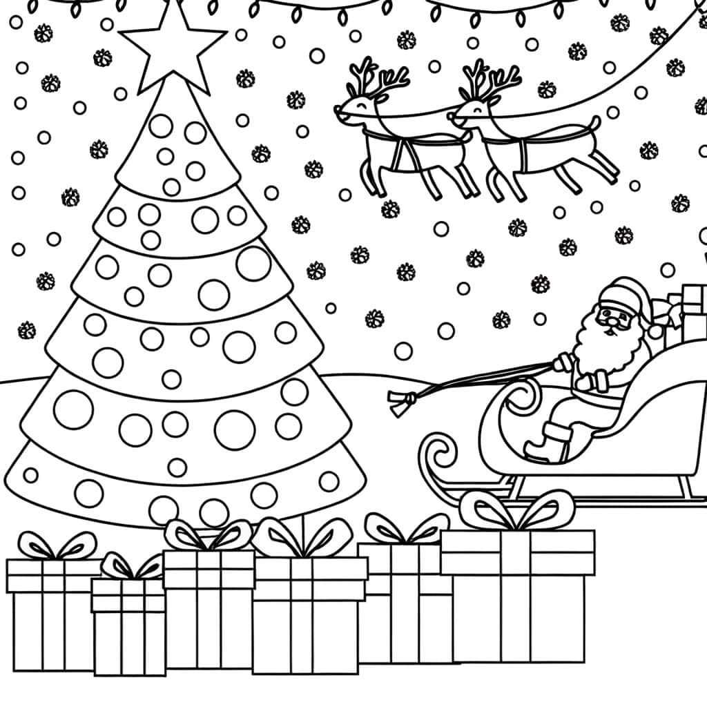 Coloriage Noël féerique à imprimer et colorier