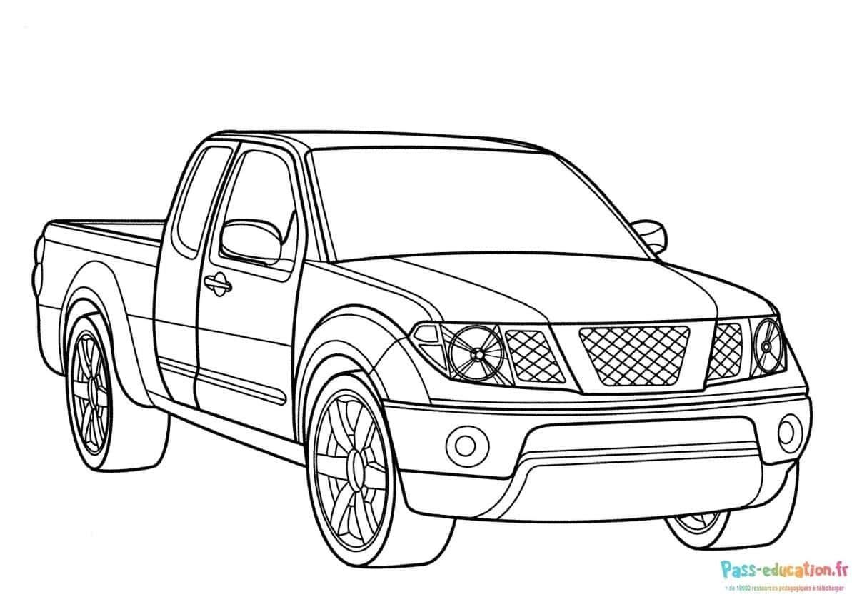 Coloriage Camionnette sportive à imprimer et colorier