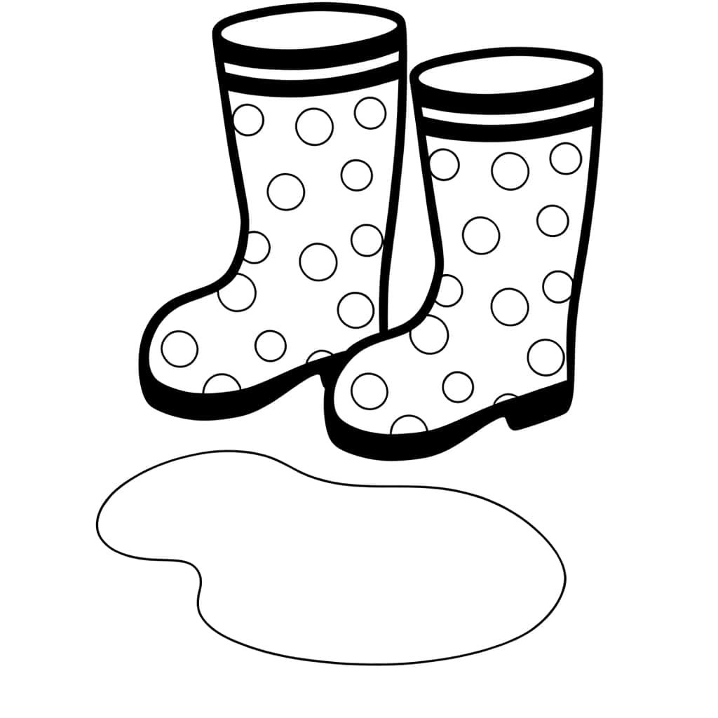 Coloriage Bottes de pluie à imprimer et colorier