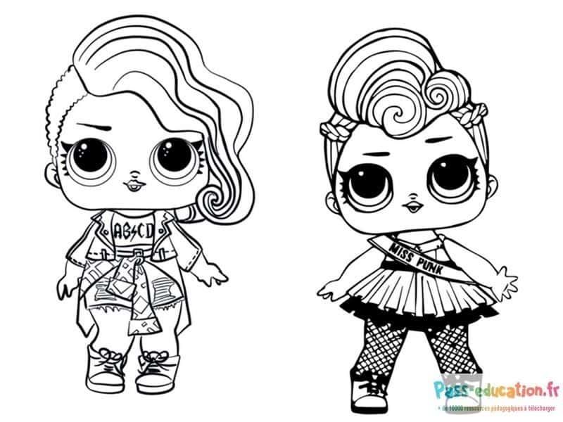 Coloriage Poupées stylées à imprimer et colorier