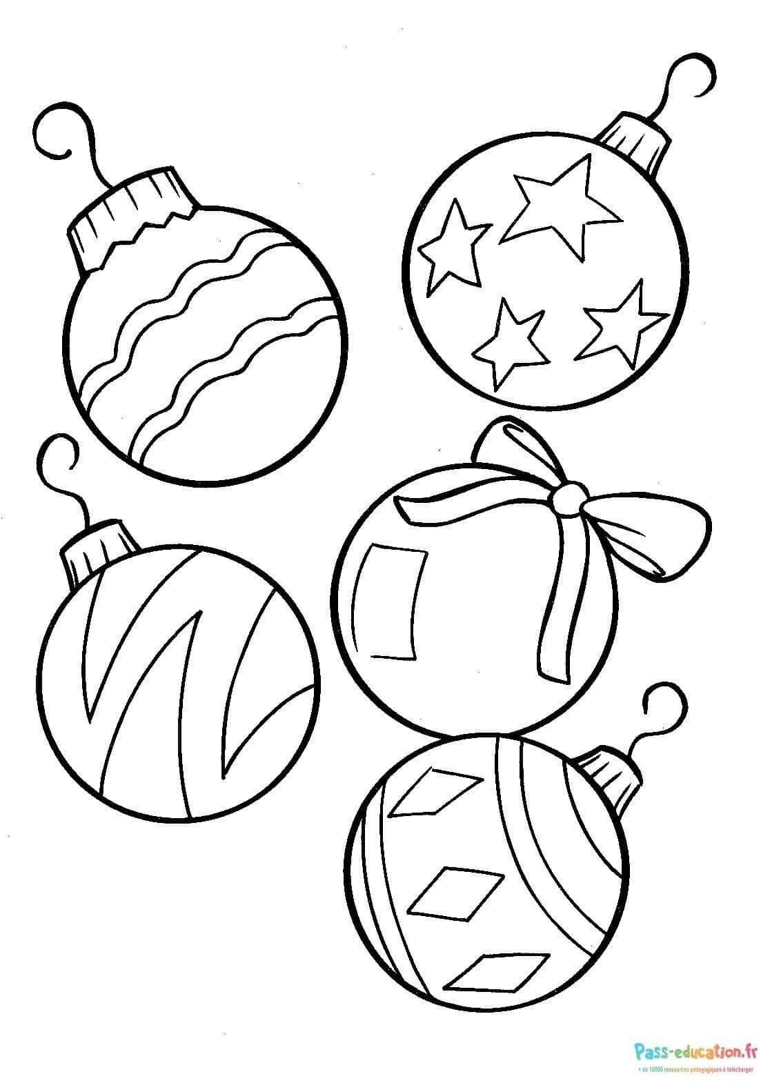 Coloriage Boules de Noël à imprimer et colorier