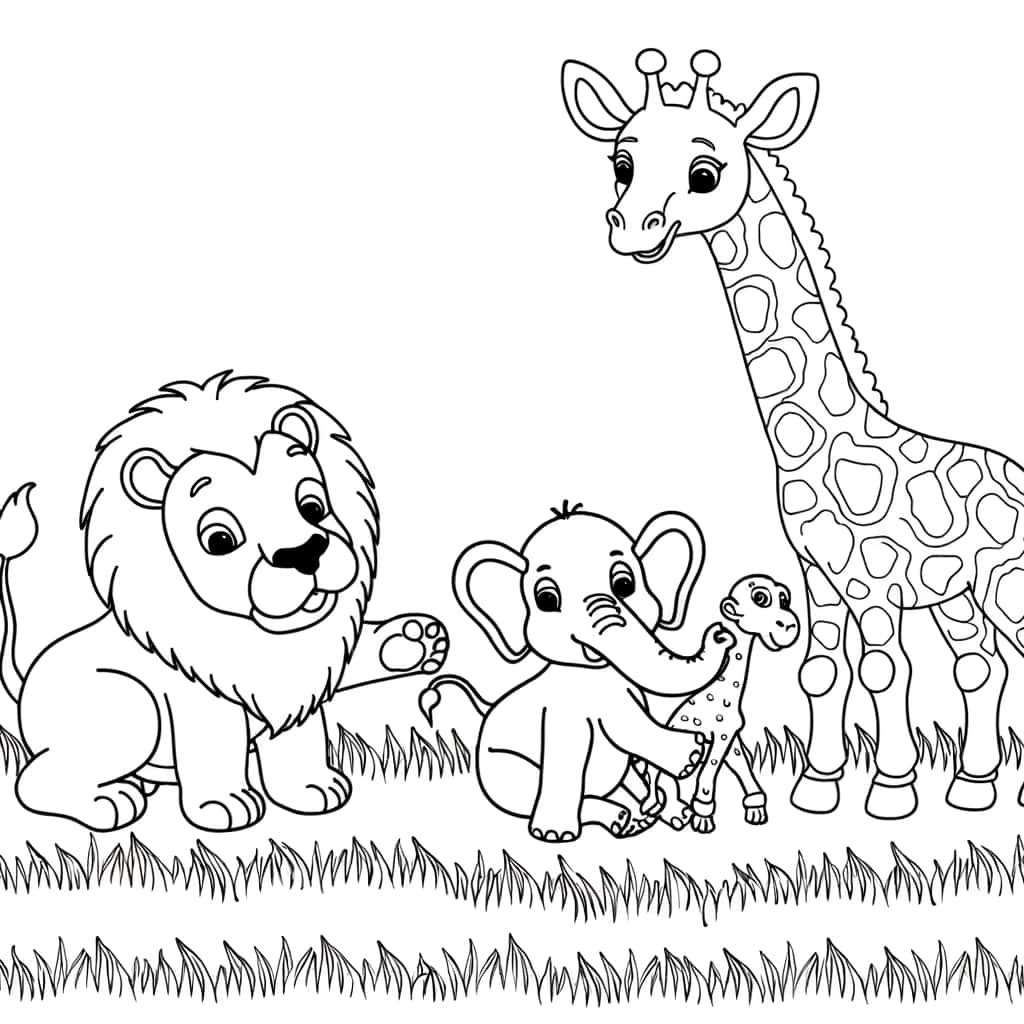 Coloriage Bébés animaux à imprimer et colorier
