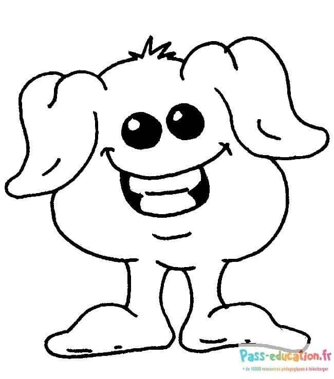 Coloriage Sourire de monstre à imprimer et colorier
