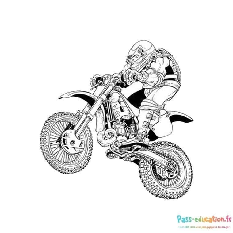 Coloriage Motocross en action à imprimer et colorier