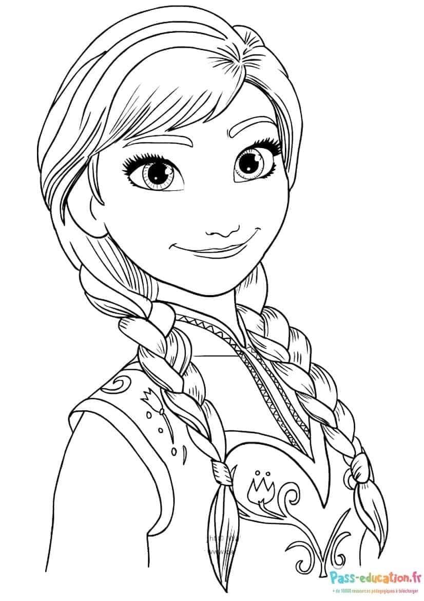 Coloriage Princesse tressée à imprimer et colorier
