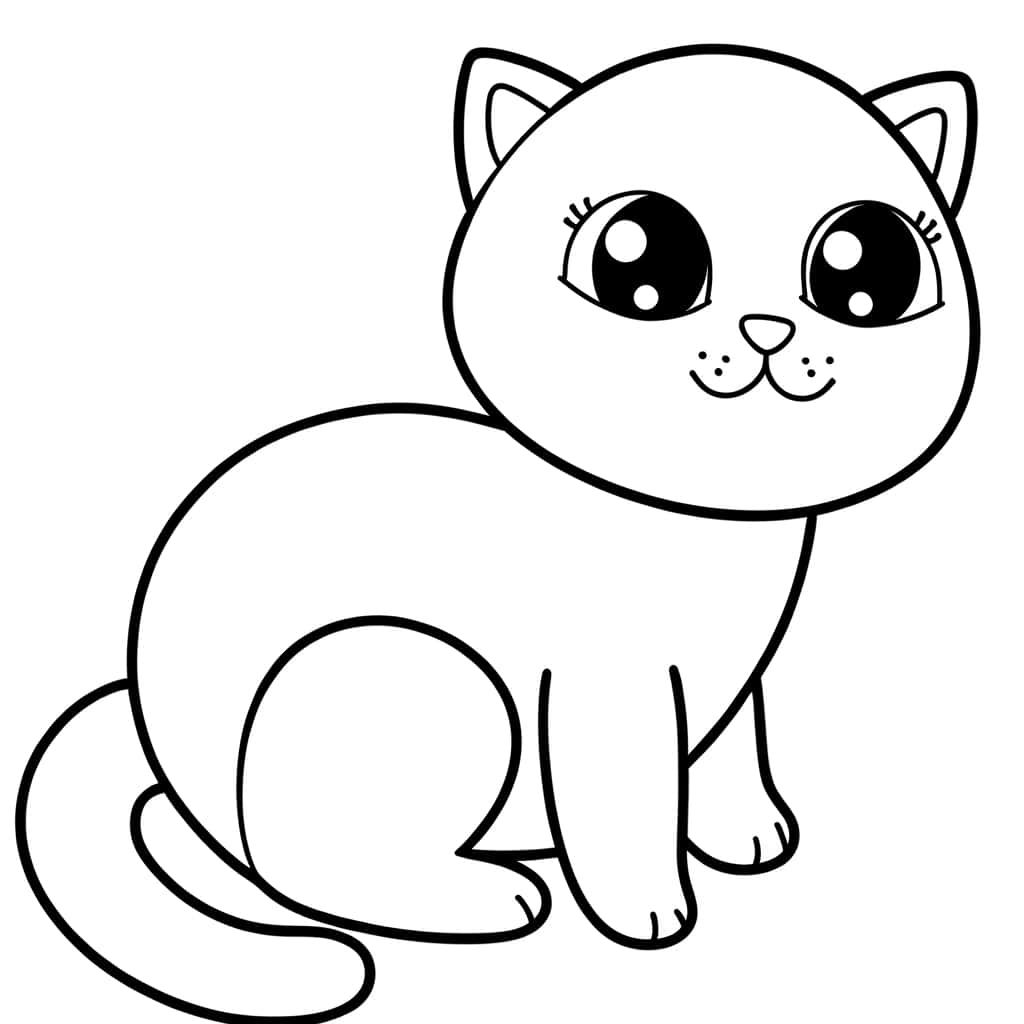 Coloriage Chaton mignon à imprimer et colorier