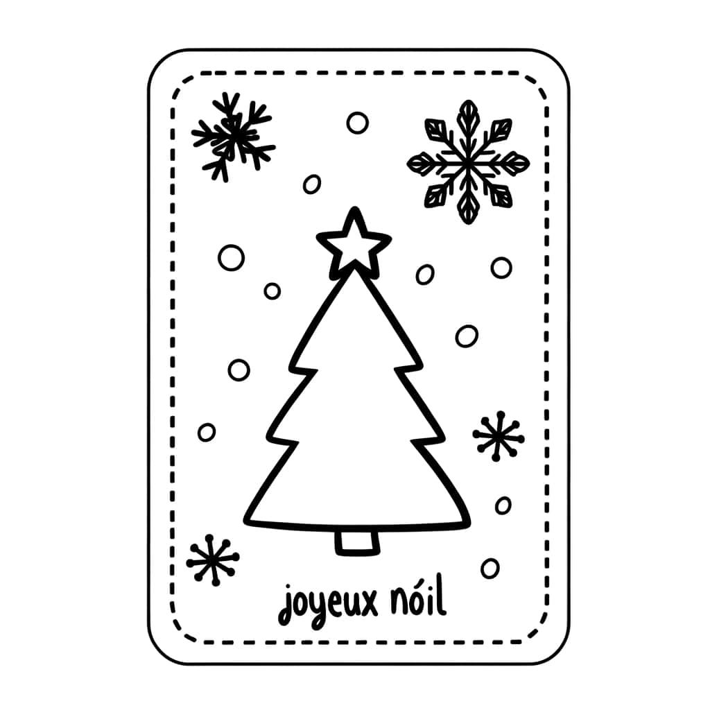 Coloriage Carte de Noël à imprimer et colorier