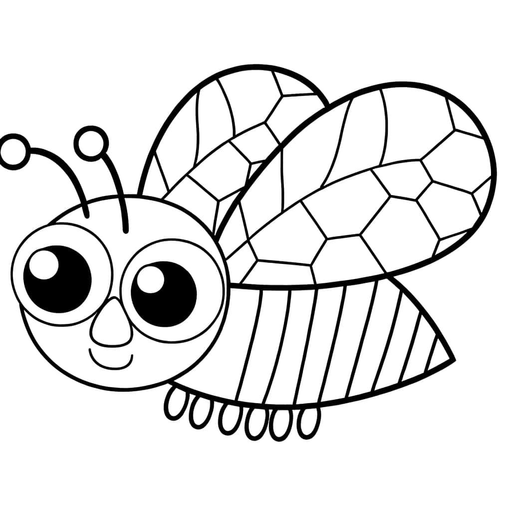 Coloriage Abeille rigolote à imprimer et colorier