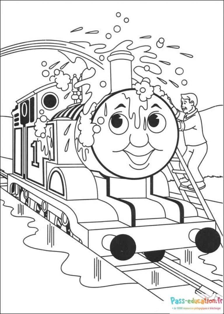 Coloriage Train à vapeur à imprimer et colorier