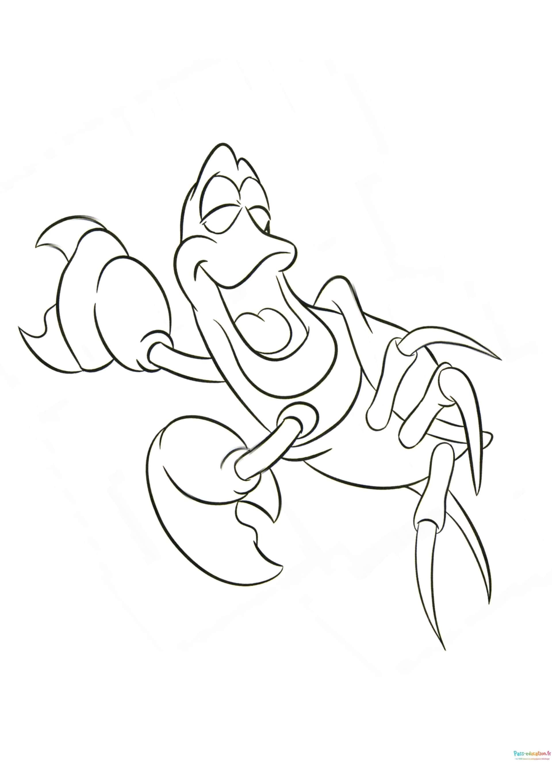 Coloriage Crabe souriant à imprimer et colorier