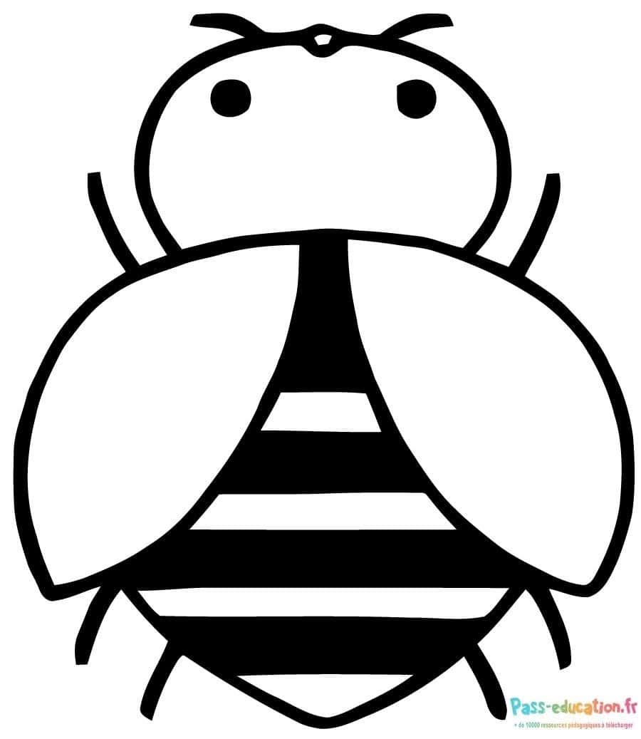 Coloriage Abeille dessin enfant à imprimer et colorier