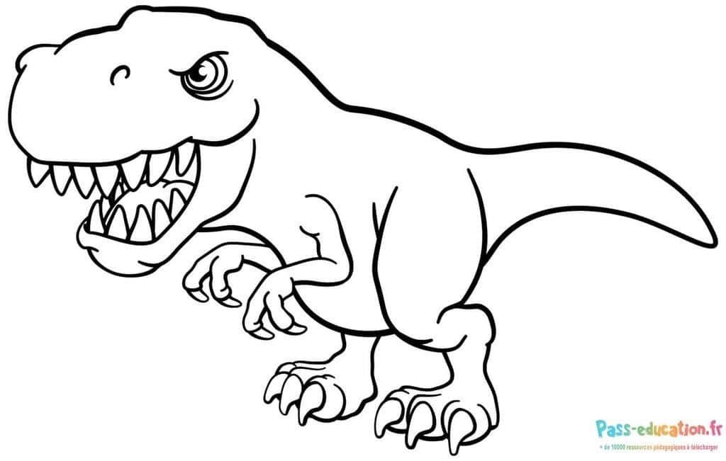 Coloriage Tyrannosaure préhistorique à imprimer et colorier