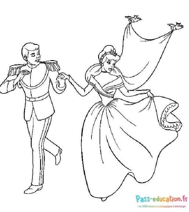 Coloriage Danse princière à imprimer et colorier