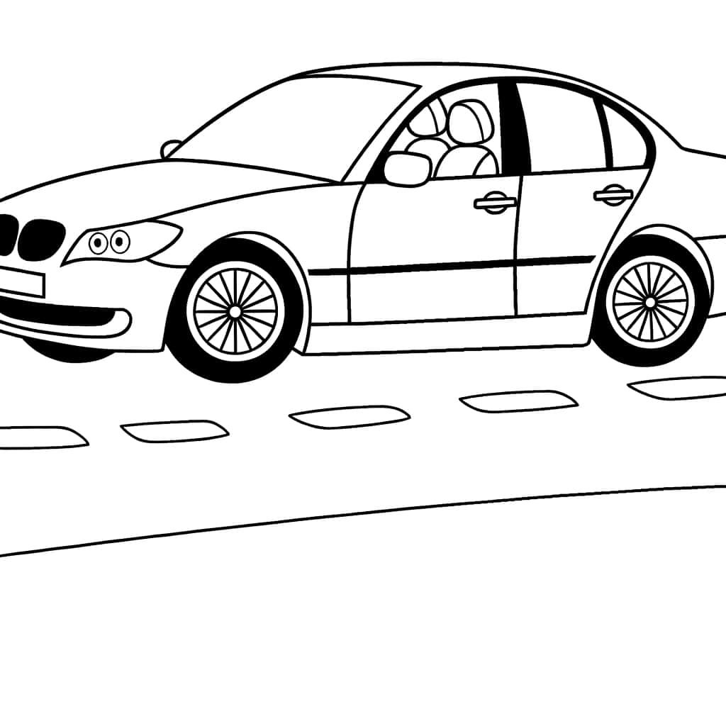 Coloriage Bmw en action à imprimer et colorier