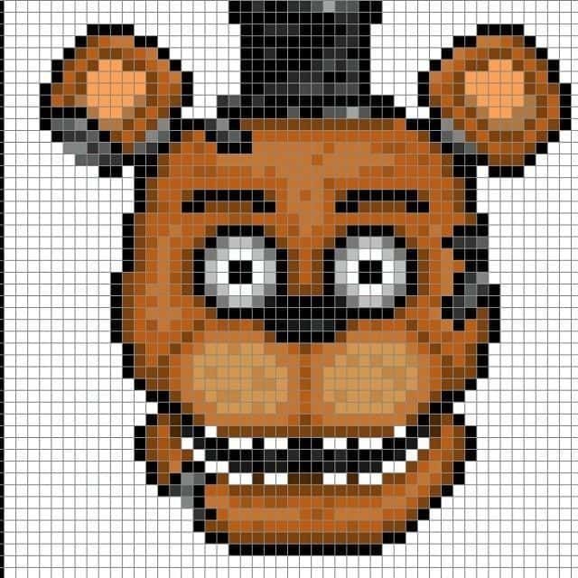 Coloriage Pixel Freddy à imprimer et colorier