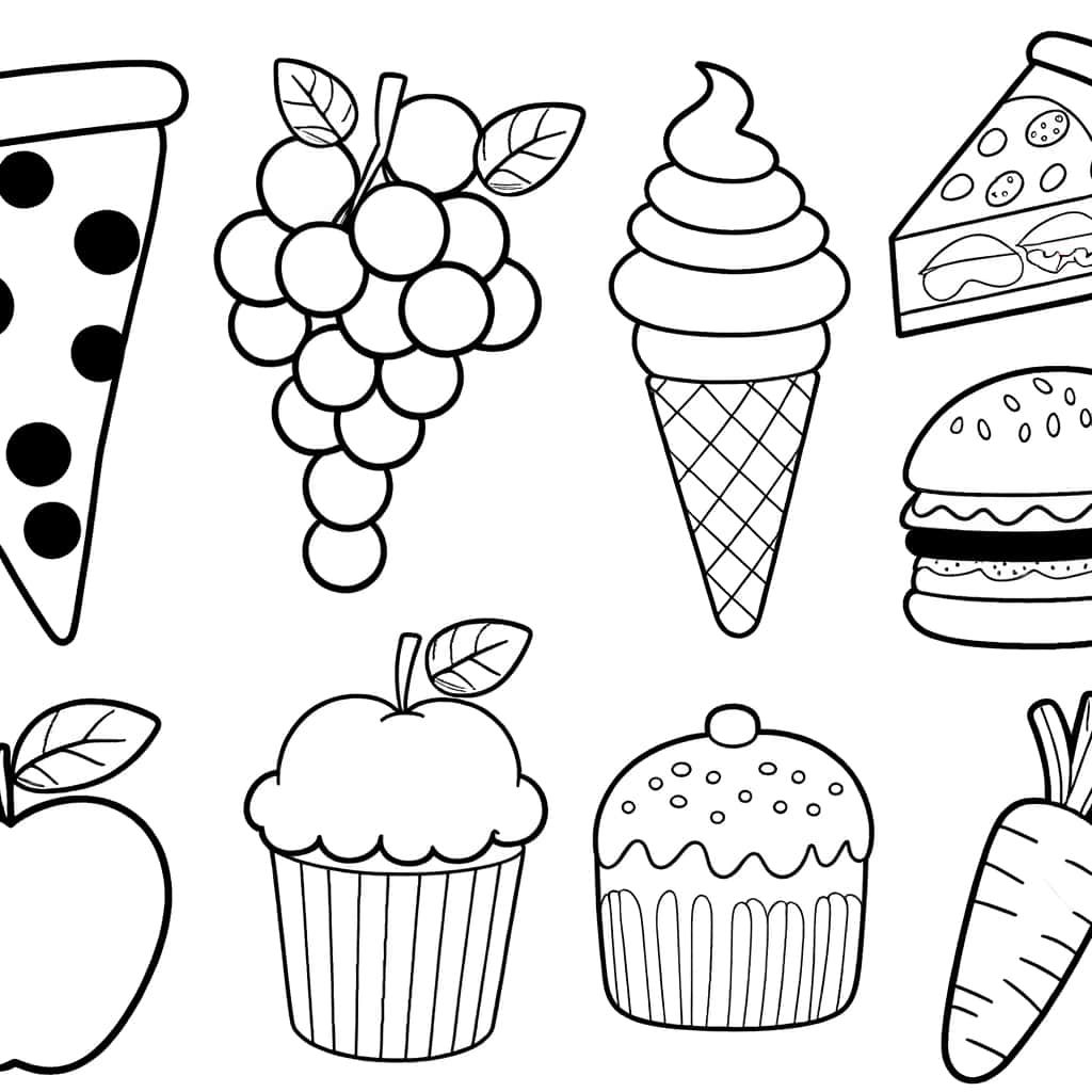 Coloriage Aliments divers à imprimer et colorier