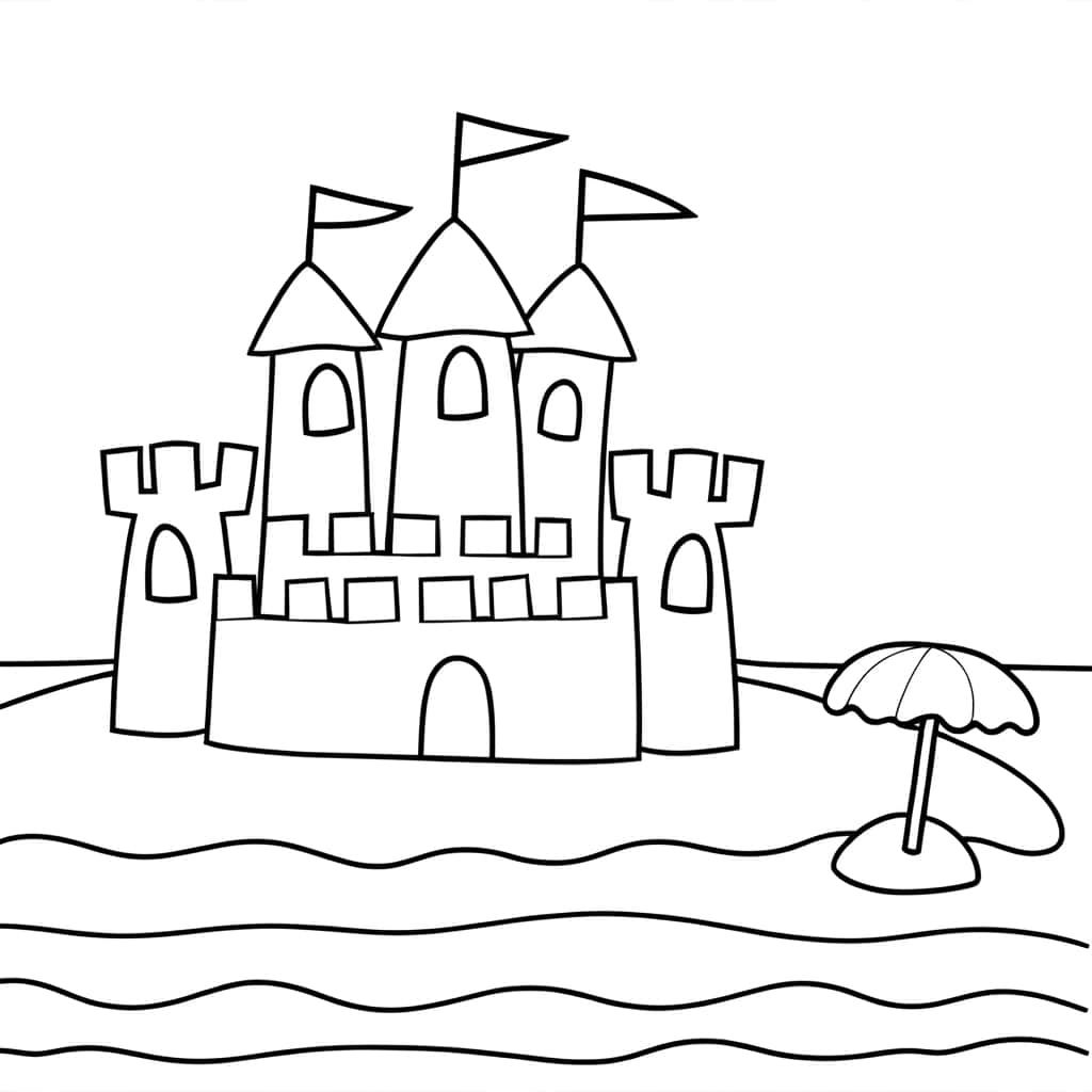 Coloriage Château de sable à imprimer et colorier