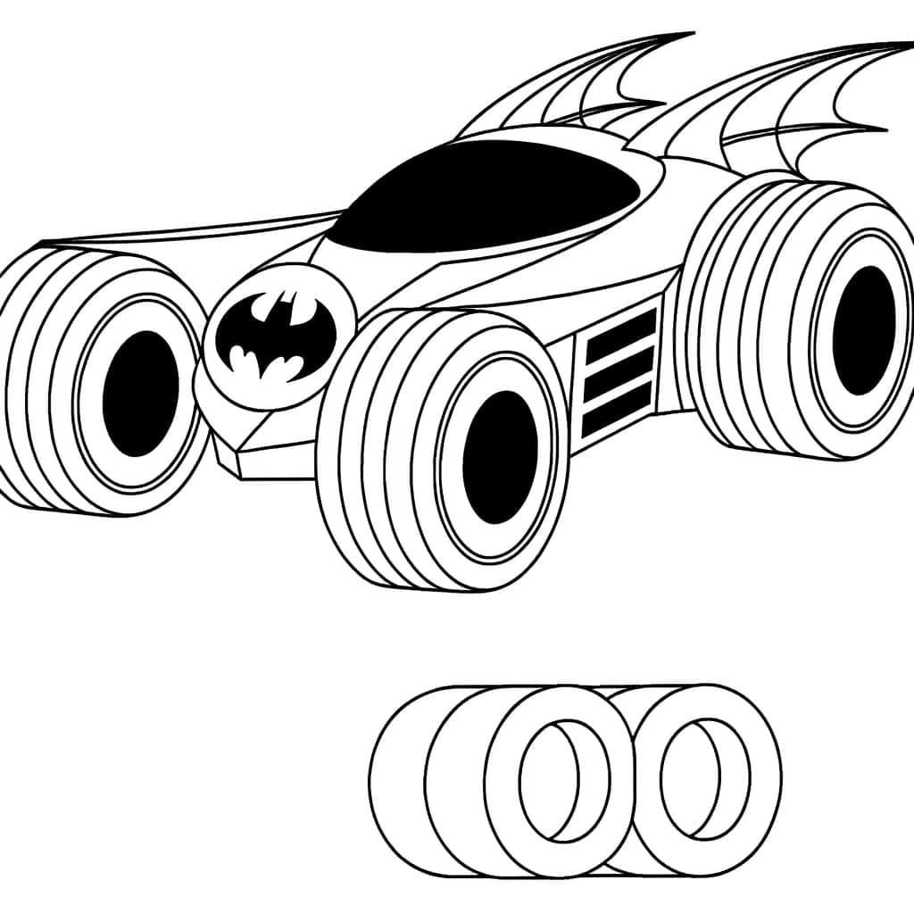 Coloriage Batmobile stylisée à imprimer et colorier