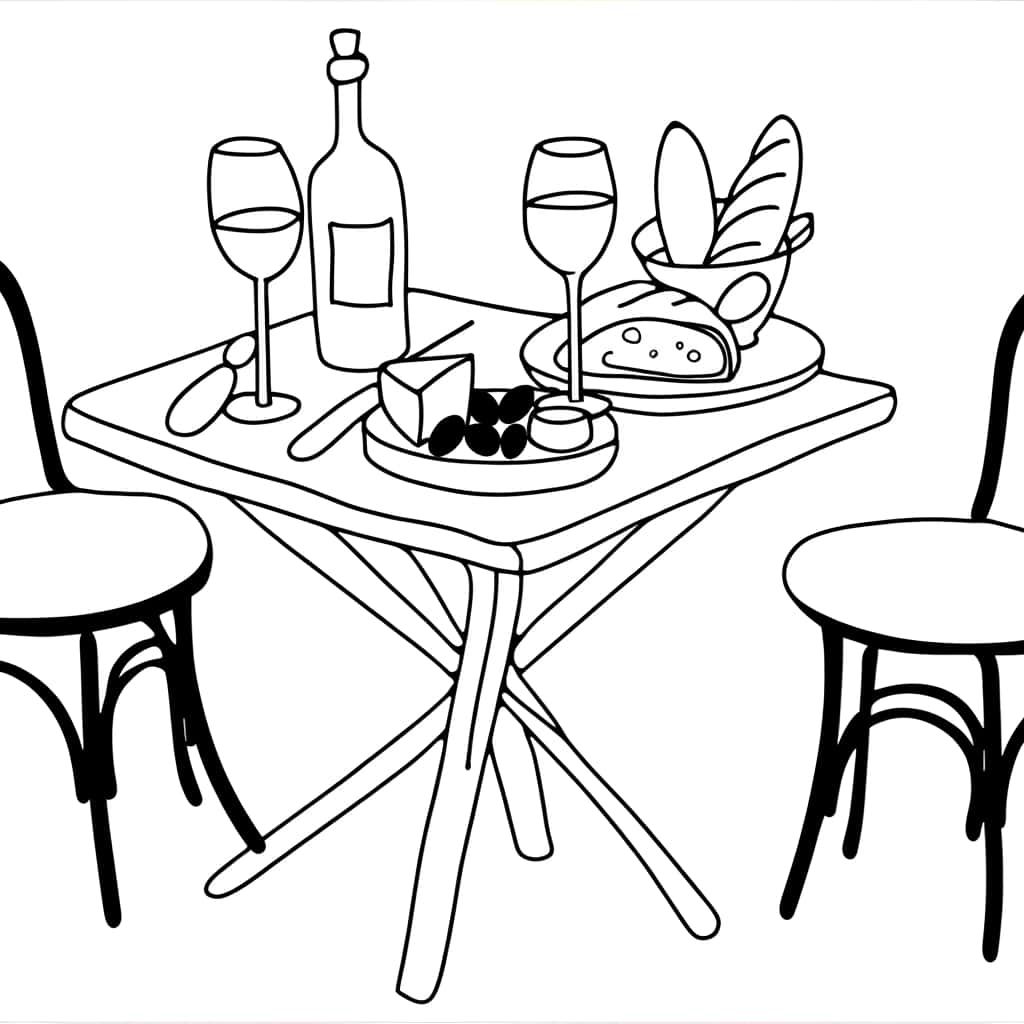Coloriage Apéro convivial à imprimer et colorier