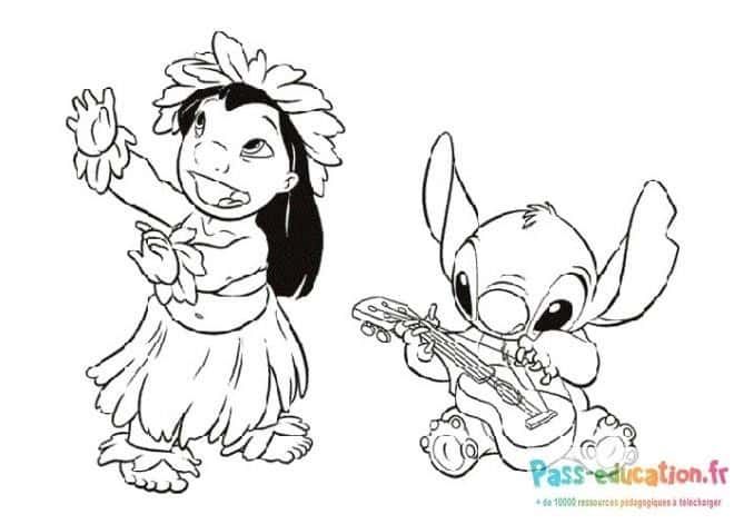 Coloriage Lilo et Stitch à imprimer et colorier