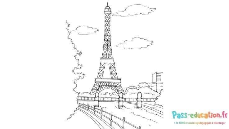 Coloriage Tour Eiffel à imprimer et colorier