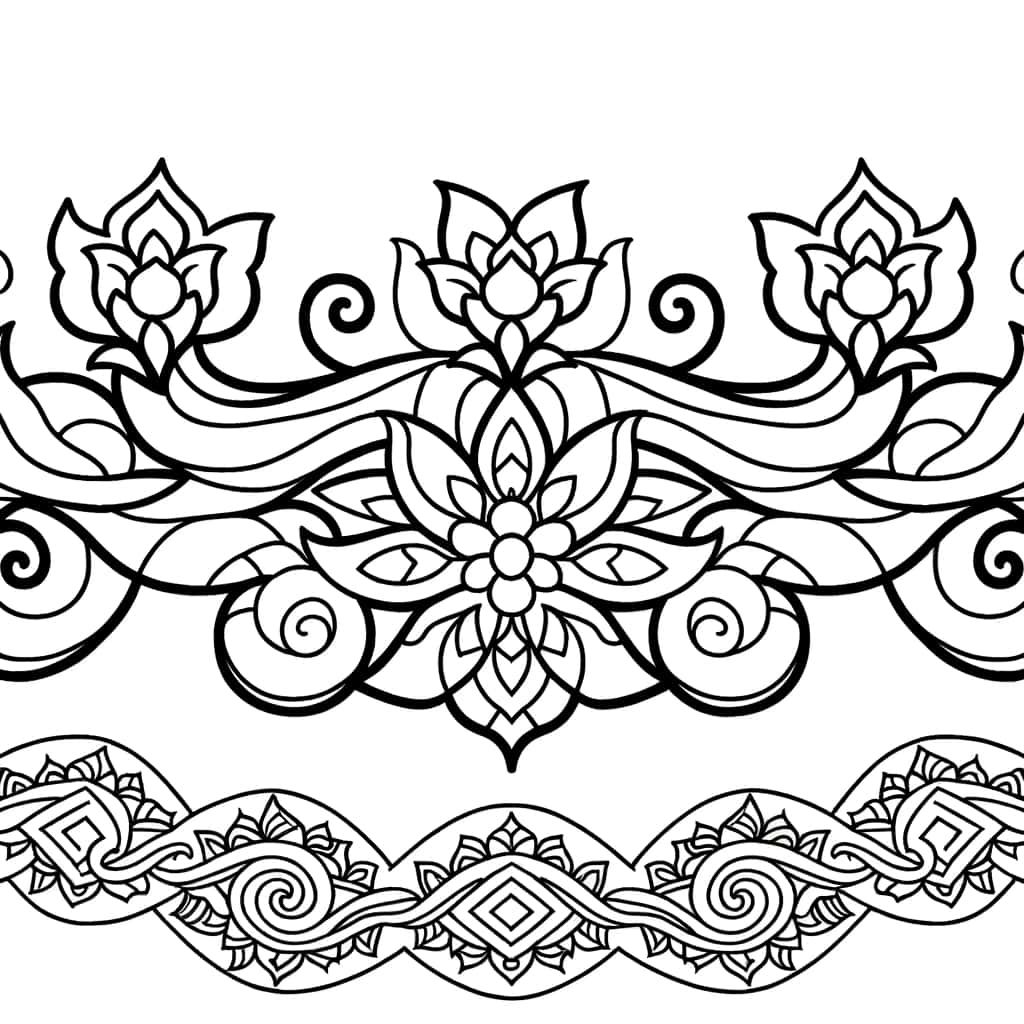 Coloriage Motifs floraux arabesques à imprimer et colorier