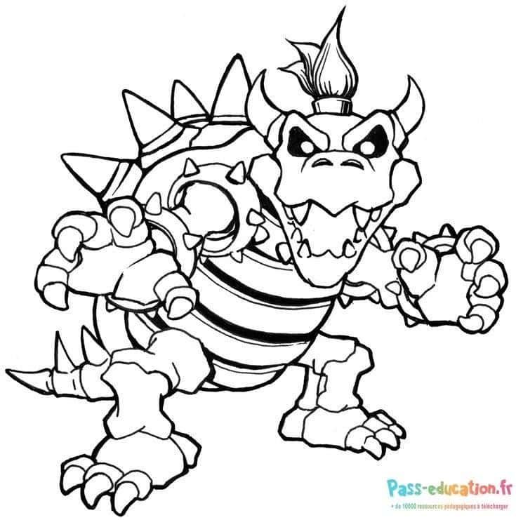 Coloriage Bowser menaçant à imprimer et colorier