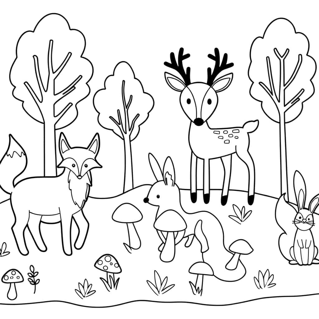 Coloriage Animaux de la forêt à imprimer et colorier