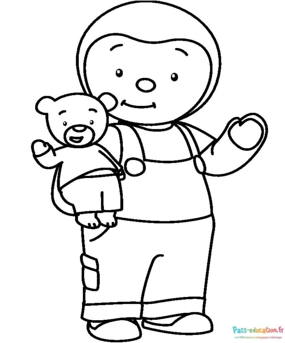 Coloriage T'choupi et Doudou à imprimer et colorier