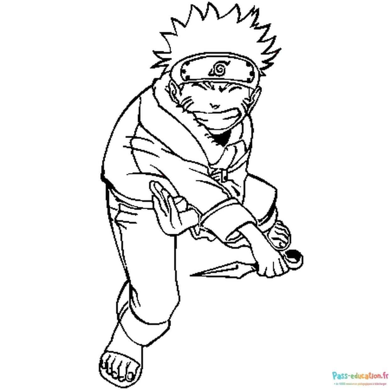 Coloriage Naruto en action à imprimer et colorier