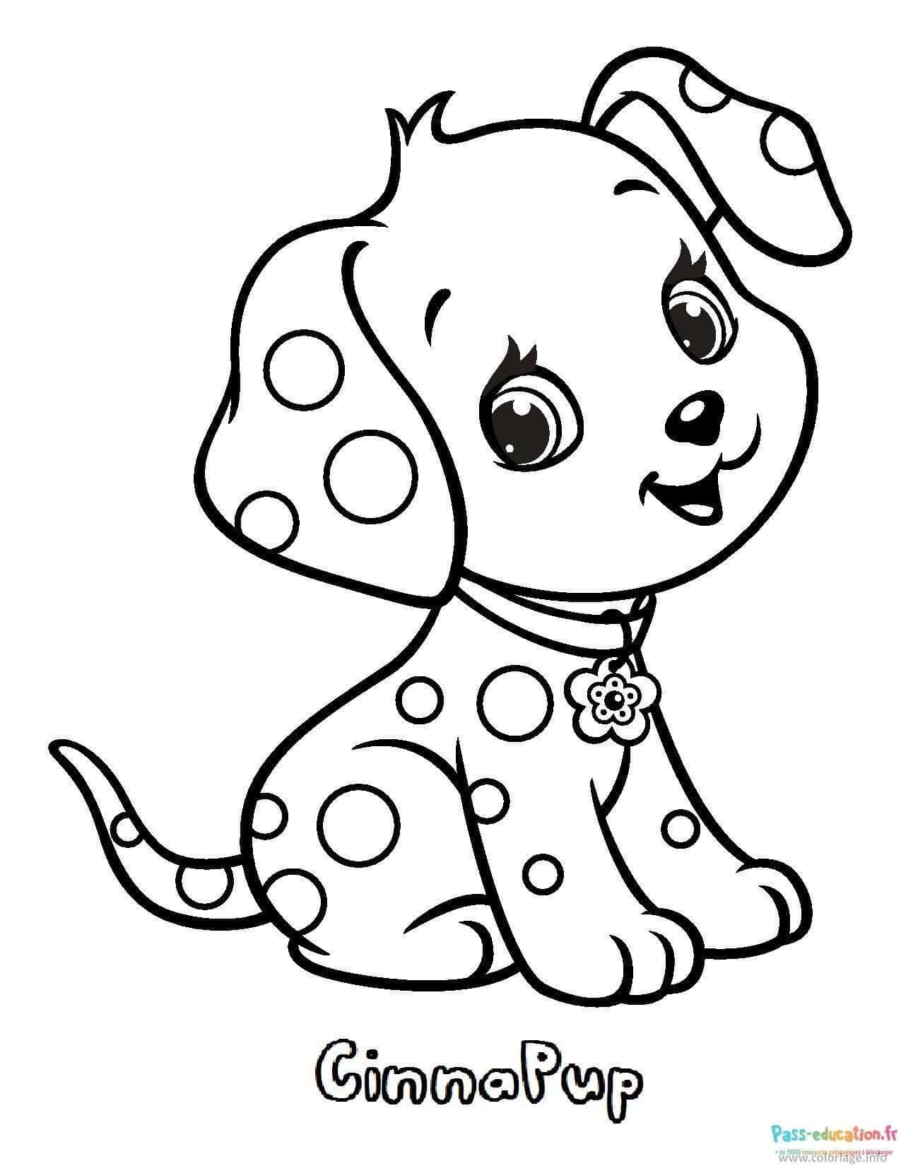 Coloriage Chiot souriant à imprimer et colorier