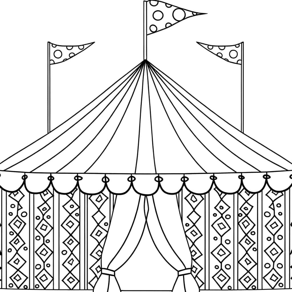 Coloriage Chapiteau Cirque à imprimer et colorier