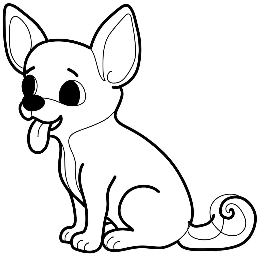 Coloriage Chihuahua mignon à imprimer et colorier
