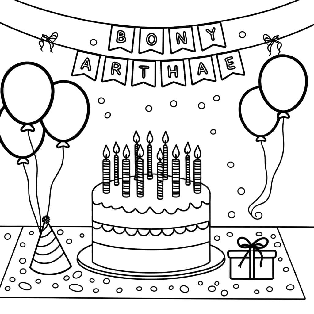 Coloriage Fête d'anniversaire à imprimer et colorier