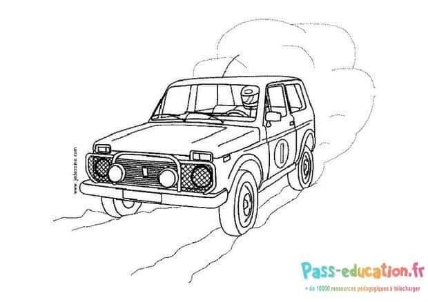 Coloriage 4x4 aventure à imprimer et colorier