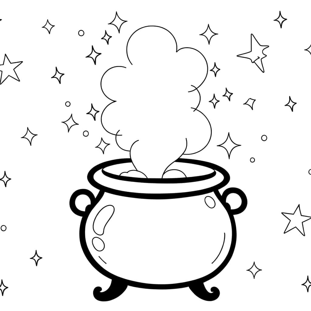 Coloriage Chaudron Magique à imprimer et colorier