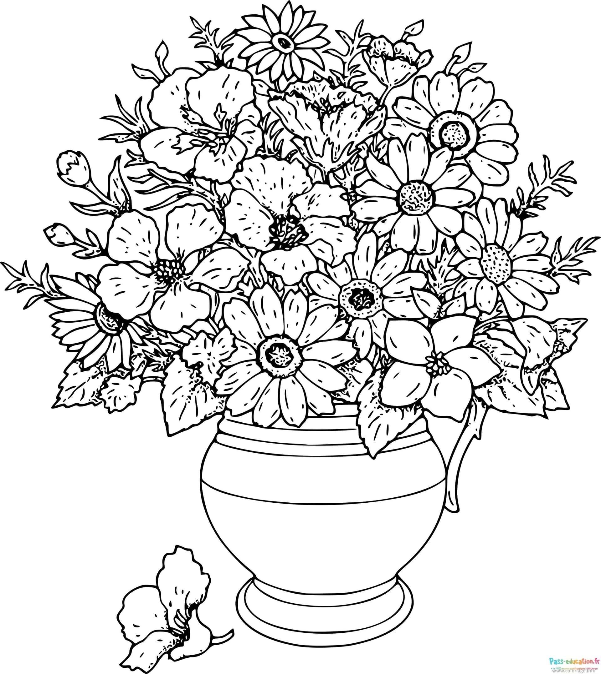 Coloriage Bouquet épanoui à imprimer et colorier