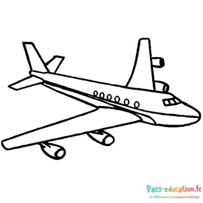 Coloriage Avion de ligne à imprimer et colorier