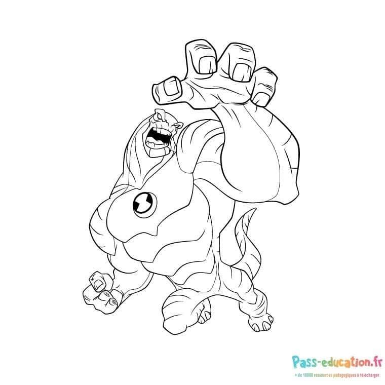 Coloriage Ben 10 en action à imprimer et colorier