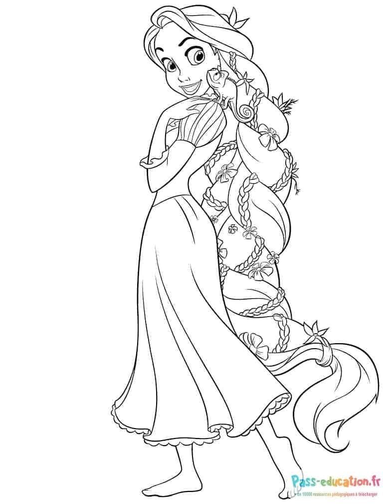 Coloriage Princesse en attente à imprimer et colorier