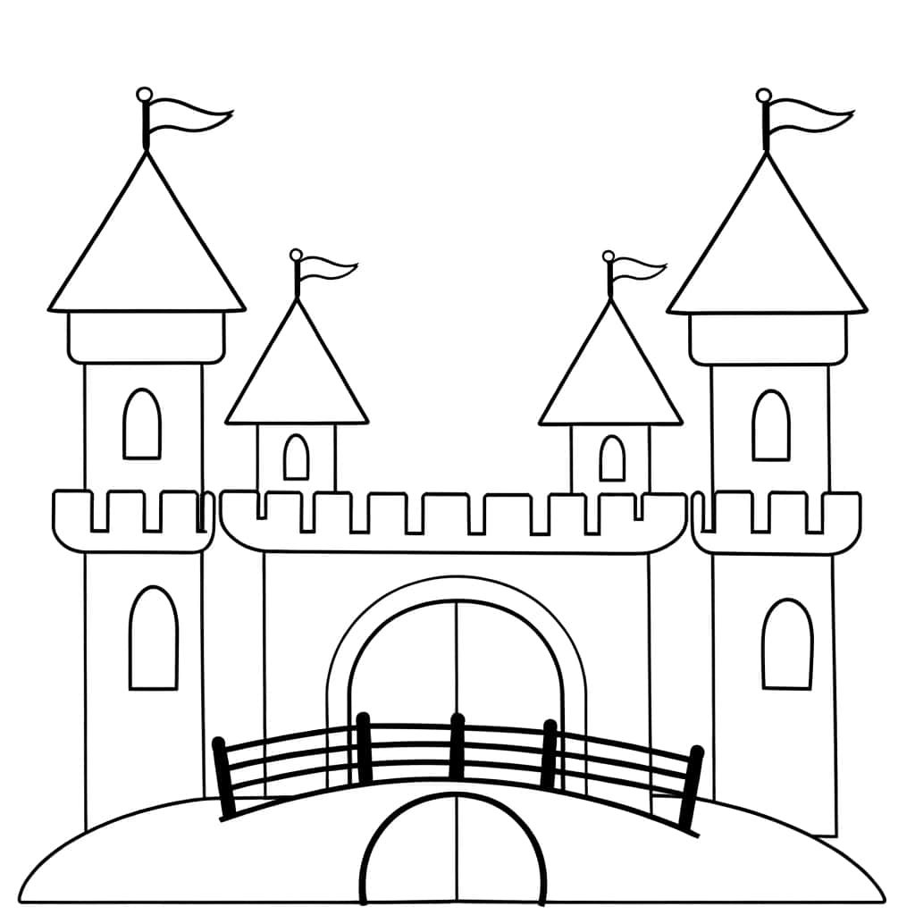 Coloriage Château de princesse à imprimer et colorier