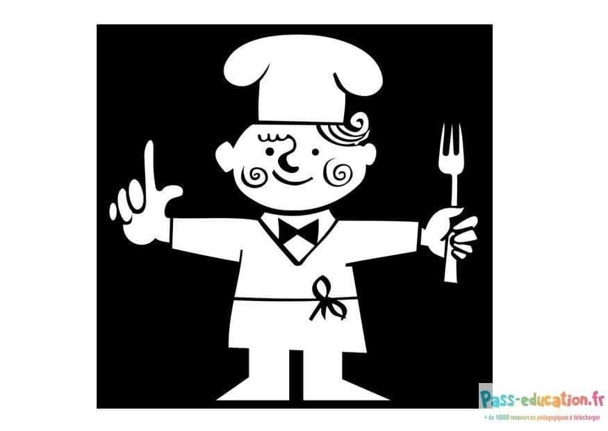 Coloriage Chef cuisinier enthousiaste à imprimer et colorier
