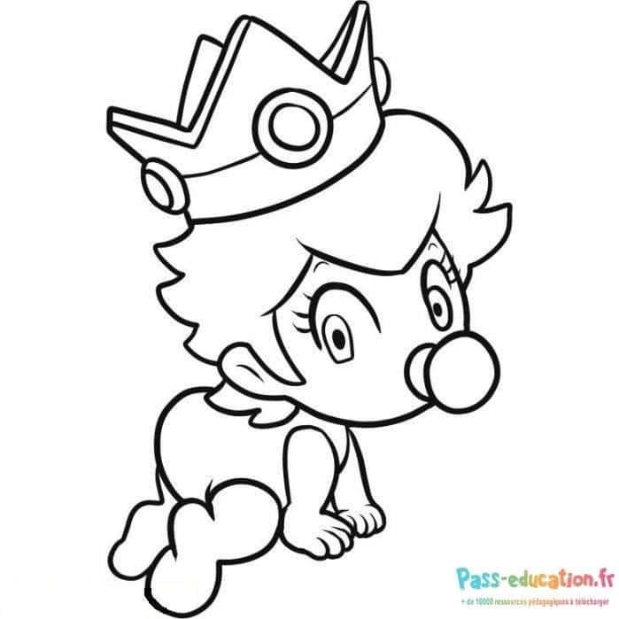 Coloriage Bébé princesse à imprimer et colorier