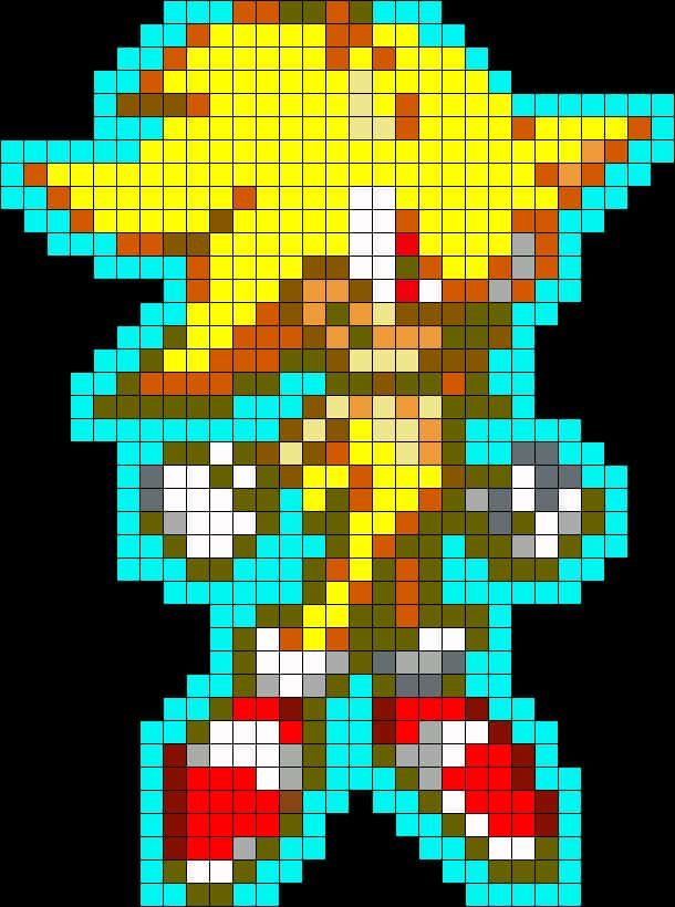 Coloriage Sonic pixelisé à imprimer et colorier