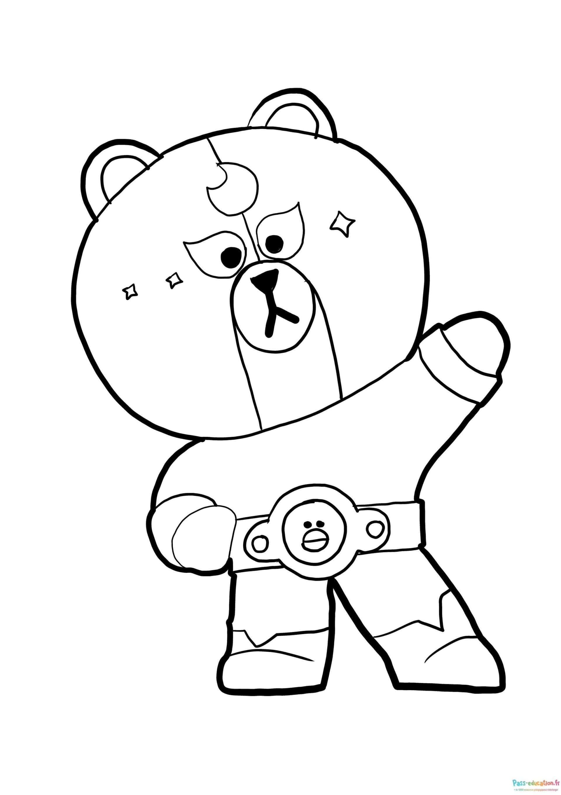Coloriage Ours boxeur à imprimer et colorier