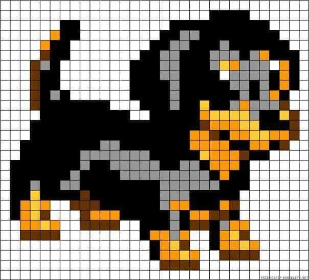 Coloriage Chien pixelisé à imprimer et colorier