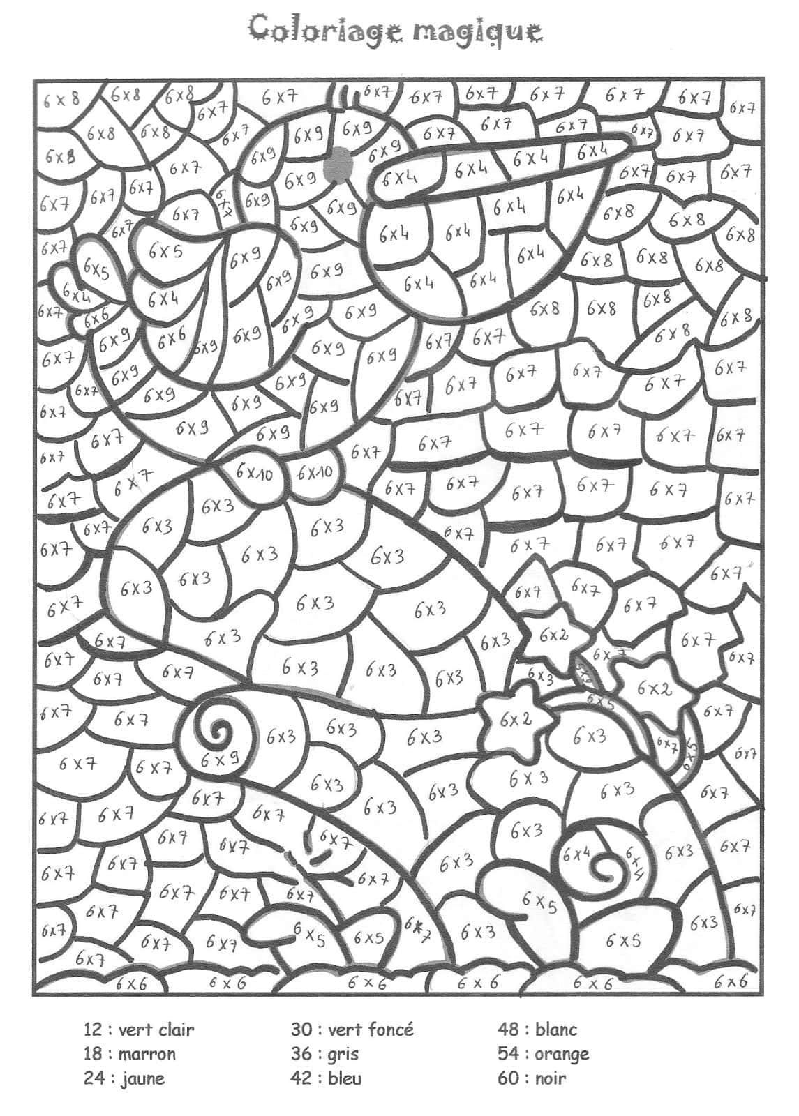 Coloriage Calculs colorés à imprimer et colorier
